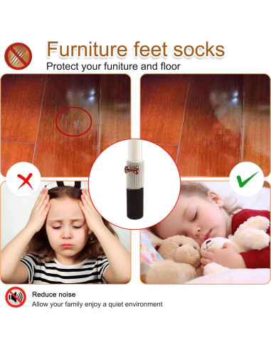 Protectores de patas de silla Ecotince 32 piezas antideslizantes