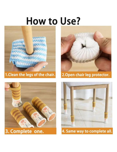 24 Protectores de Suelo para Patas de Silla iMoloovi - Almohadillas de Fieltro