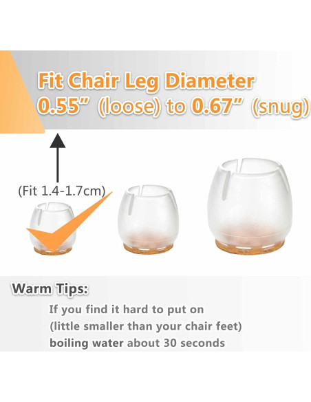 Tapones para patas de silla JoyLionKay 32 piezas 1.4-1.7 cm