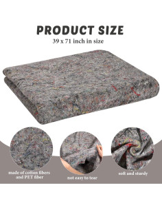 Mantas de Mudanza Oudain 24 Piezas 99x180 cm Algodón Alta Resistencia 2