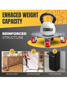 Juego de Dolly Marlimoon con 5 Ruedas y Elevador 750 kg 2