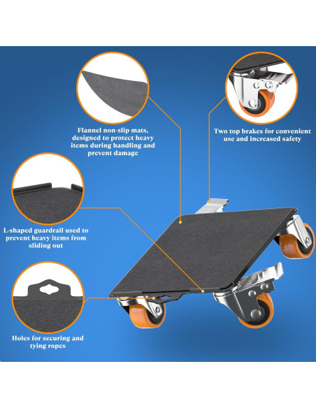 Carro de Mudanza VALTAVO 2000 lb con 5 Ruedas y Elevador
