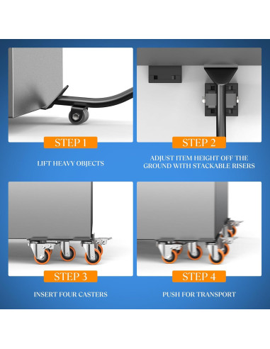 Carro de Mudanza VALTAVO 2000 lb con 5 Ruedas y Elevador