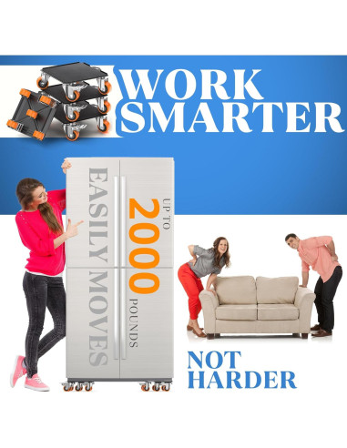 Carro de Mudanza VALTAVO 2000 lb con 5 Ruedas y Elevador