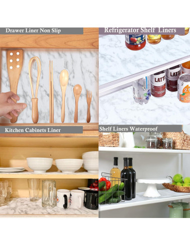 Forro de Estante No Adhesivo GMEPOCH 40cm x 6.1m Antideslizante