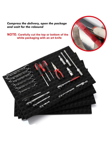 Forro de Caja de Herramientas CASOMAN 4 Piezas Antideslizante 60x40cm