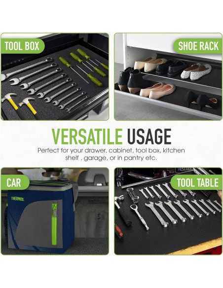 Alfombrilla Antideslizante Rubber Sheet 40x183 cm PVC Negro