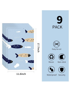 9 Alfombrillas para Refrigerador Babyfond, Antideslizantes, 44.9x30 cm 2