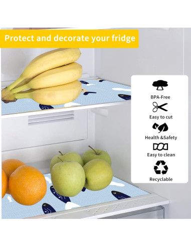 9 Alfombrillas para Refrigerador Babyfond, Antideslizantes, 44.9x30 cm