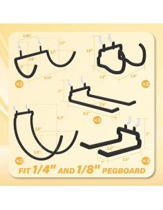 Ganchos de Tablero de Clavos BFPeaky 12PC Alta Resistencia 2