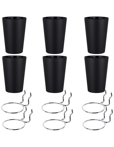 Set de 6 Ganchos Anillo Kuhome para Tablero Perforado Negro