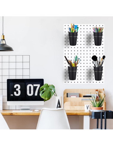 Set de 6 Ganchos Anillo Kuhome para Tablero Perforado Negro