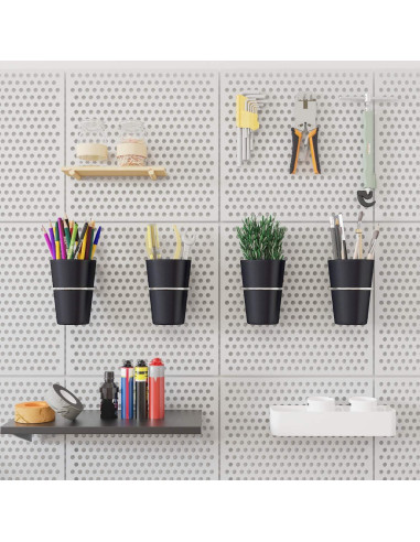 Set de 6 Ganchos Anillo Kuhome para Tablero Perforado Negro