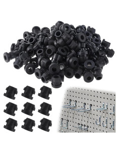 Bloques de Gancho Zyghjort 120PCS Caucho Negro para Tablero Perforado