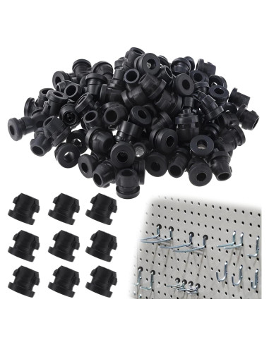Bloques de Gancho Zyghjort 120PCS Caucho Negro para Tablero Perforado