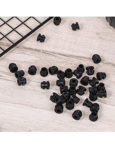 Bloques de Gancho Zyghjort 120PCS Caucho Negro para Tablero Perforado 2