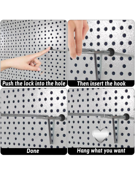 Bloques de Gancho Zyghjort 120PCS Caucho Negro para Tablero Perforado
