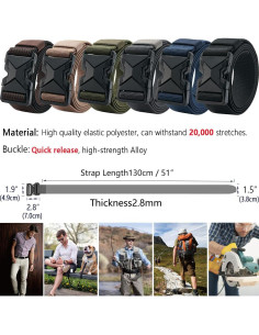 Cinturón elástico LionVII Heavy Duty 1.5" para hombres 2