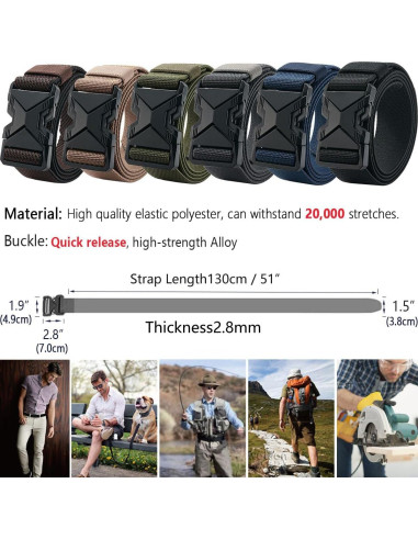 Cinturón elástico LionVII Heavy Duty 1.5" para hombres