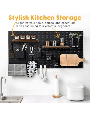 Estantes de Madera Acacia SEMPOMA para Tablero de Clavijas - 2 Unidades