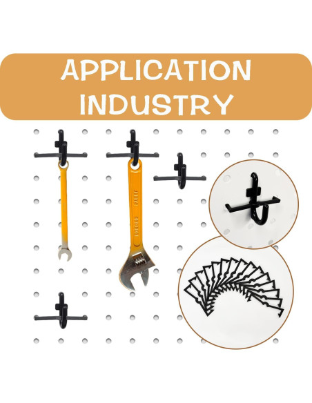 100 Clips para Tablero Perforado zDwfDc Plástico Negro 81.9g