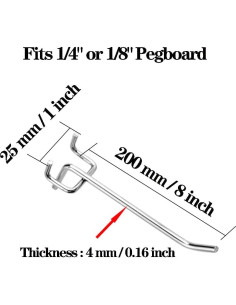 Ganchos para Tablero de Clavos QPINGH 25 Pcs 20 cm Plata 2