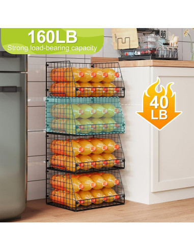 Cestas de Almacenamiento Apilables Jakyitvi - Paquete de 4 XXL