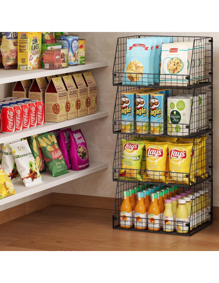 Cestas de Almacenamiento Apilables Jakyitvi - Paquete de 4 XXL