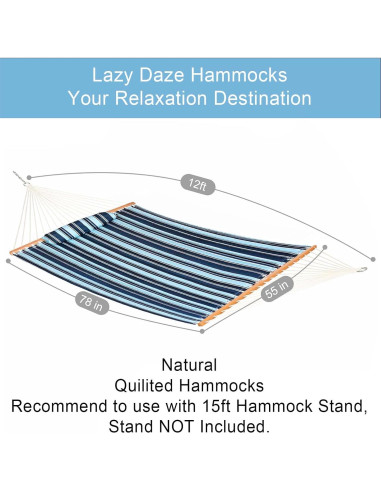 Hamaca Doble Lazy Daze 3.66m Acolchada con Almohada