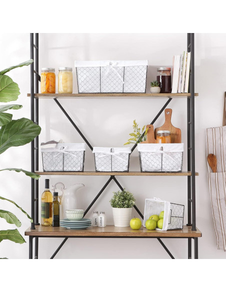 Cestas de Almacenamiento DII 5 Piezas Alambre Forradas 45.7x33cm Cestas de Almacenamiento DII 5 Piezas Alambre Forradas 45.7x33cm