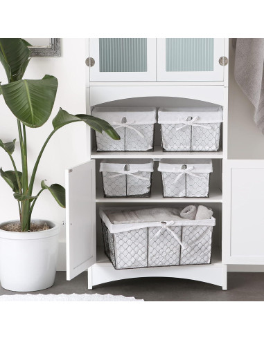 Cestas de Almacenamiento DII 5 Piezas Alambre Forradas 45.7x33cm