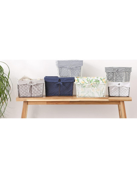 Cestas de Almacenamiento DII 5 Piezas Alambre Forradas 45.7x33cm Cestas de Almacenamiento DII 5 Piezas Alambre Forradas 45.7x33cm