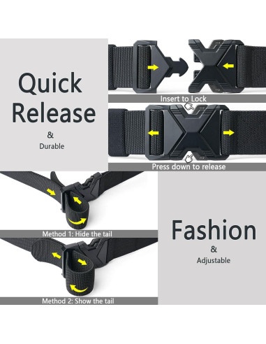 Cinturón elástico LionVII Heavy Duty 1.5" para hombres