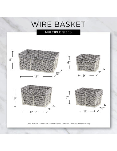 Cestas de Almacenamiento DII 5 Piezas Alambre Forradas 45.7x33cm
