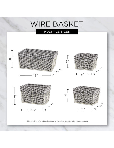 Cestas de Almacenamiento DII 5 Piezas Alambre Forradas 45.7x33cm Cestas de Almacenamiento DII 5 Piezas Alambre Forradas 45.7x33cm