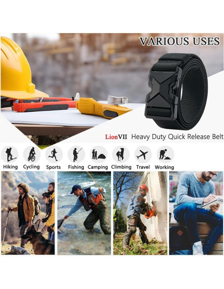 Cinturón elástico LionVII Heavy Duty 1.5" para hombres