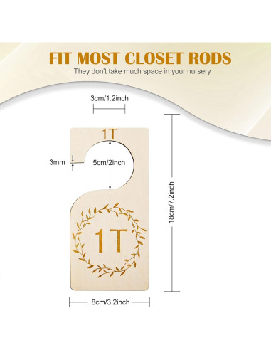 Divisores de Closet de Madera Patelai 7 Pcs para Bebés 1T a 7T