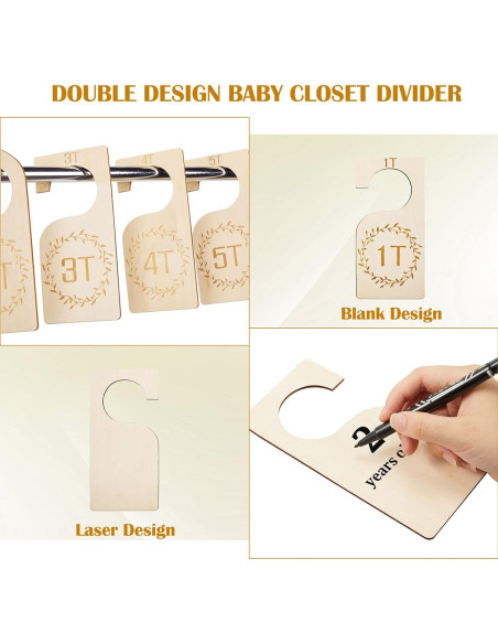 Divisores de Closet de Madera Patelai 7 Pcs para Bebés 1T a 7T