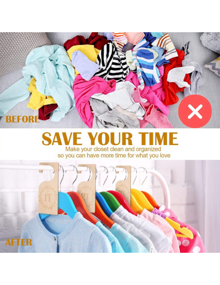 Divisores de Closet de Madera Patelai 7 Pcs para Bebés 1T a 7T