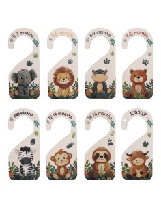 8 Divisores de Armario para Bebés de Madera - Organizador 0-24 Meses