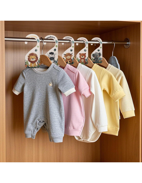 8 Divisores de Armario para Bebés de Madera - Organizador 0-24 Meses