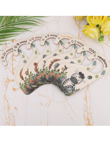 8 Divisores de Armario para Bebés de Madera - Organizador 0-24 Meses