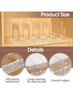 Organizador de Bolso Noleja 4 Secciones Transparente 32x14.5x13cm 2