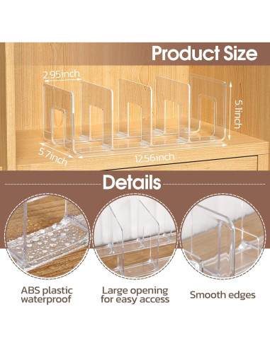 Organizador de Bolso Noleja 4 Secciones Transparente 32x14.5x13cm