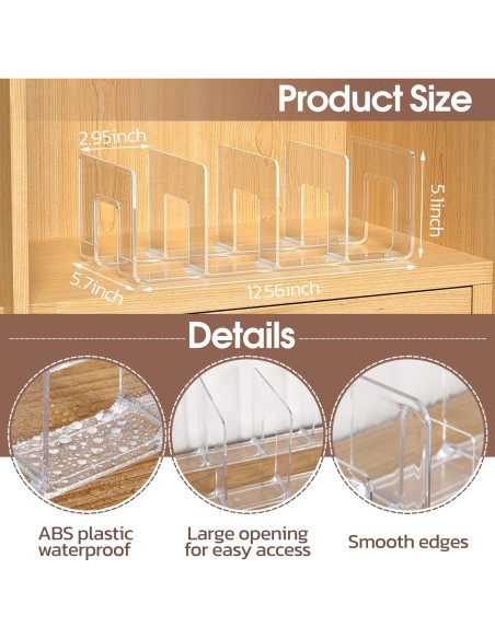 Organizador de Bolso Noleja 4 Secciones Transparente 32x14.5x13cm