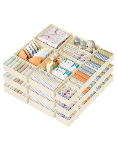 Organizador de Cajones DIMJ - 24 Piezas Beige para Ropa