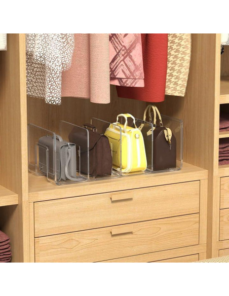 Organizador de Bolso Noleja 4 Secciones Transparente 32x14.5x13cm