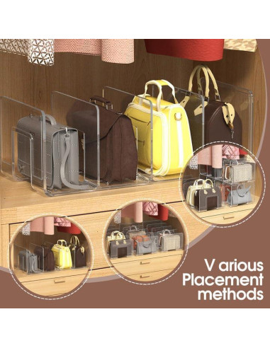 Organizador de Bolso Noleja 4 Secciones Transparente 32x14.5x13cm