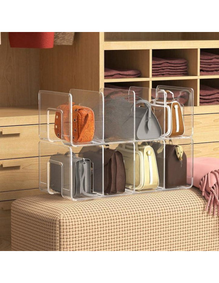 Organizador de Bolso Noleja 4 Secciones Transparente 32x14.5x13cm