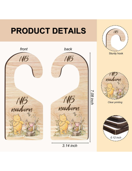 8 Divisores de Armario para Bebés Hatzelou - Madera Winnie